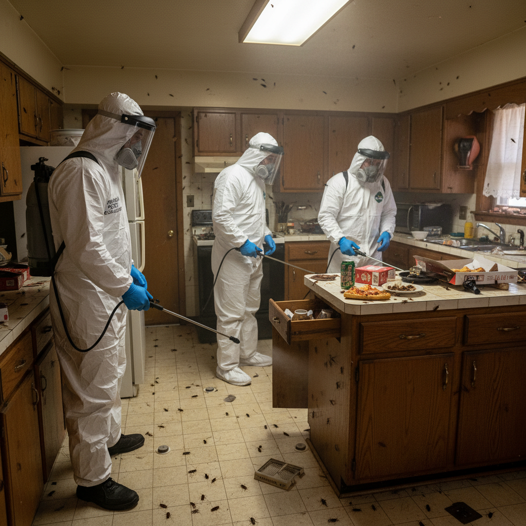 Professional cockroach control treatment in Crown Point Indiana kitchen